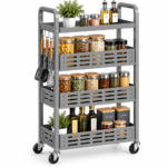 Antovo Four-Tier Slim Rolling Utility Cart - Image 3